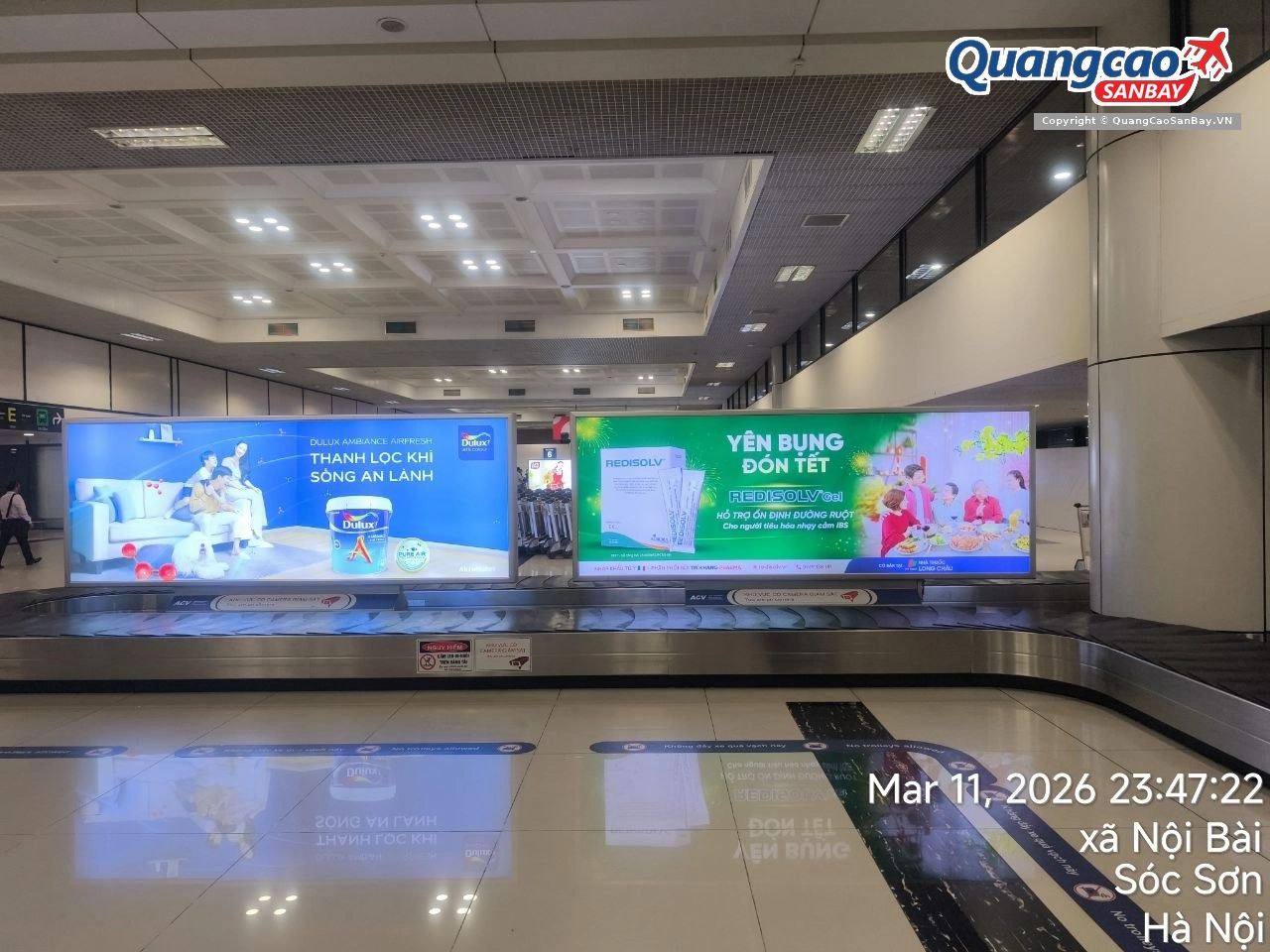 Quảng cáo Dulux Ambiance AirClean và Redisolv tại băng chuyền sân bay Nội Bài
